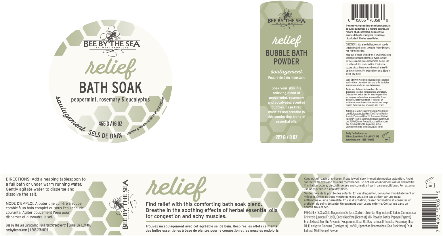 Bee By the Sea Bath Soak and Bubble Bath Labels