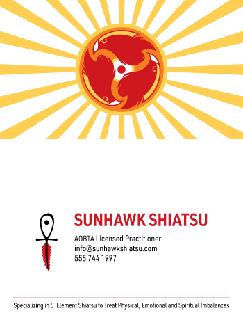Sunhawk Shiatsu Business Cards